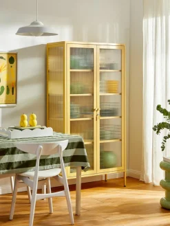 Mustard Made Metall-Vitrine The Collector mit geriffeltem Glas