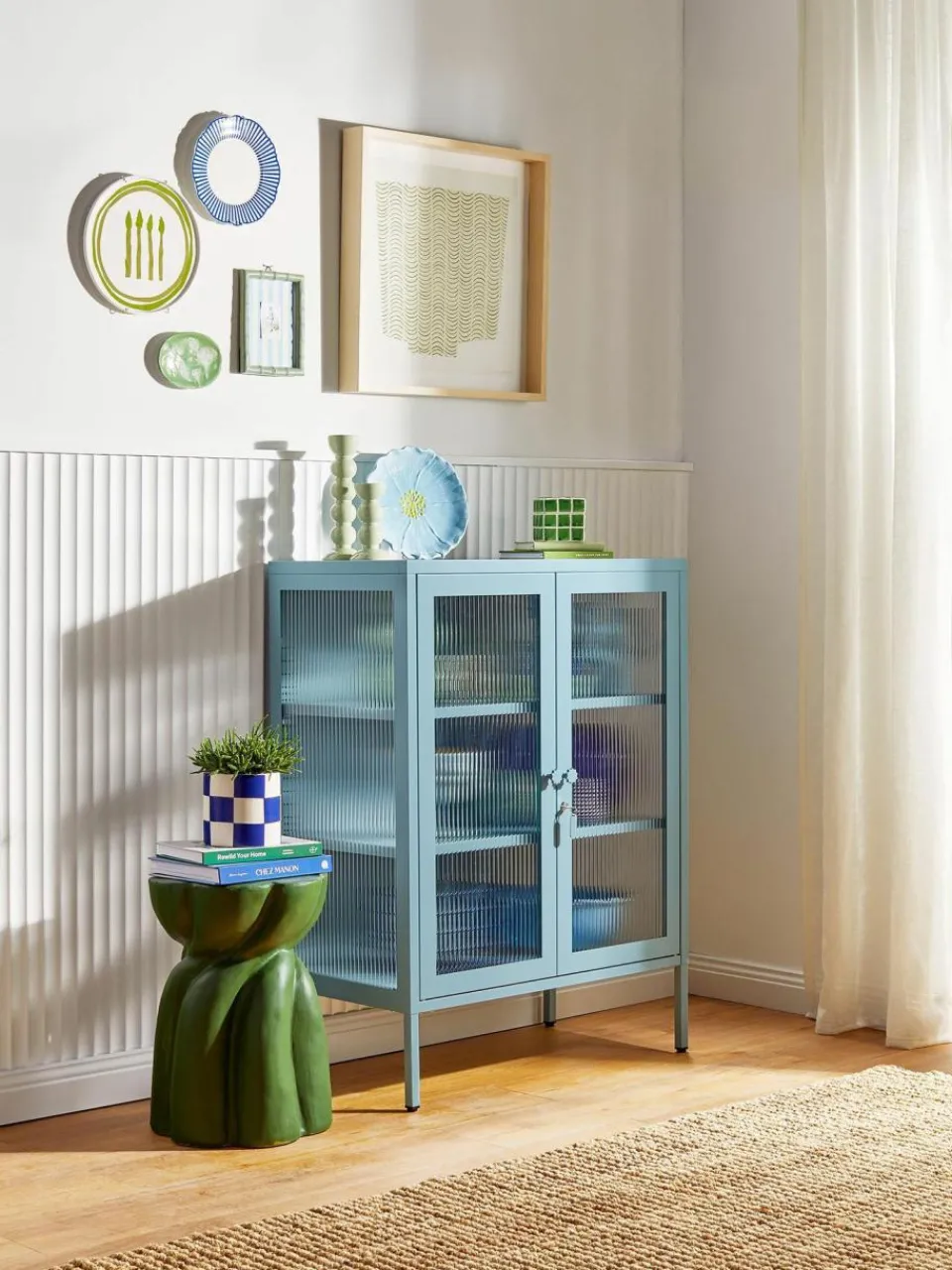 Mustard Made Metall-Vitrine The Mixer mit geriffeltem Glas