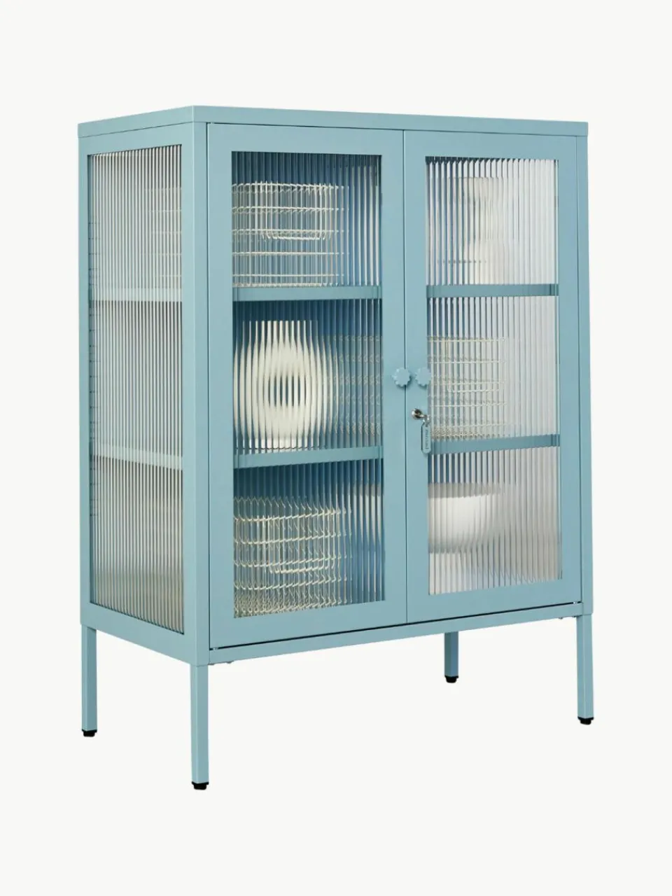 Mustard Made Metall-Vitrine The Mixer mit geriffeltem Glas