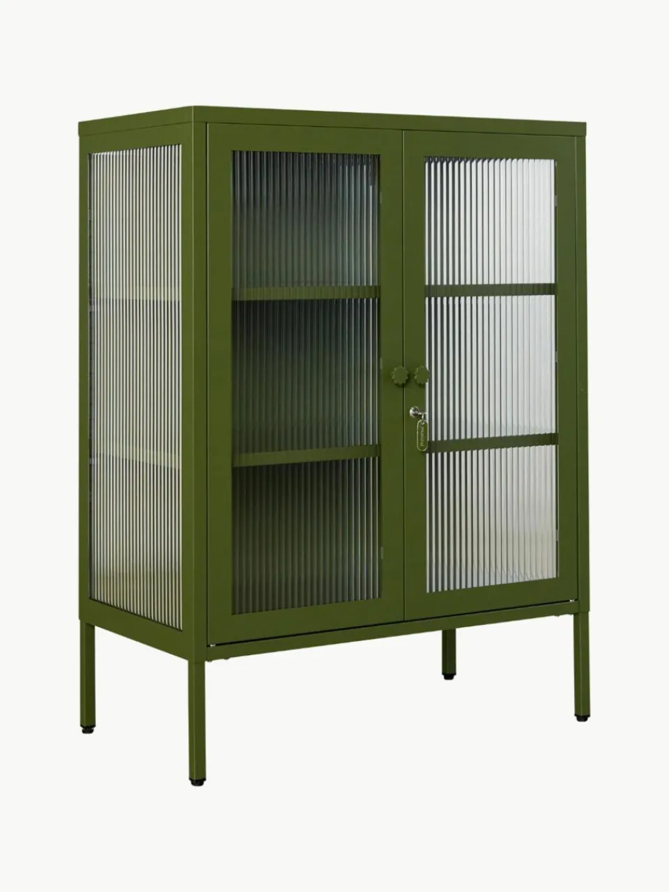 Mustard Made Metall-Vitrine The Mixer mit geriffeltem Glas