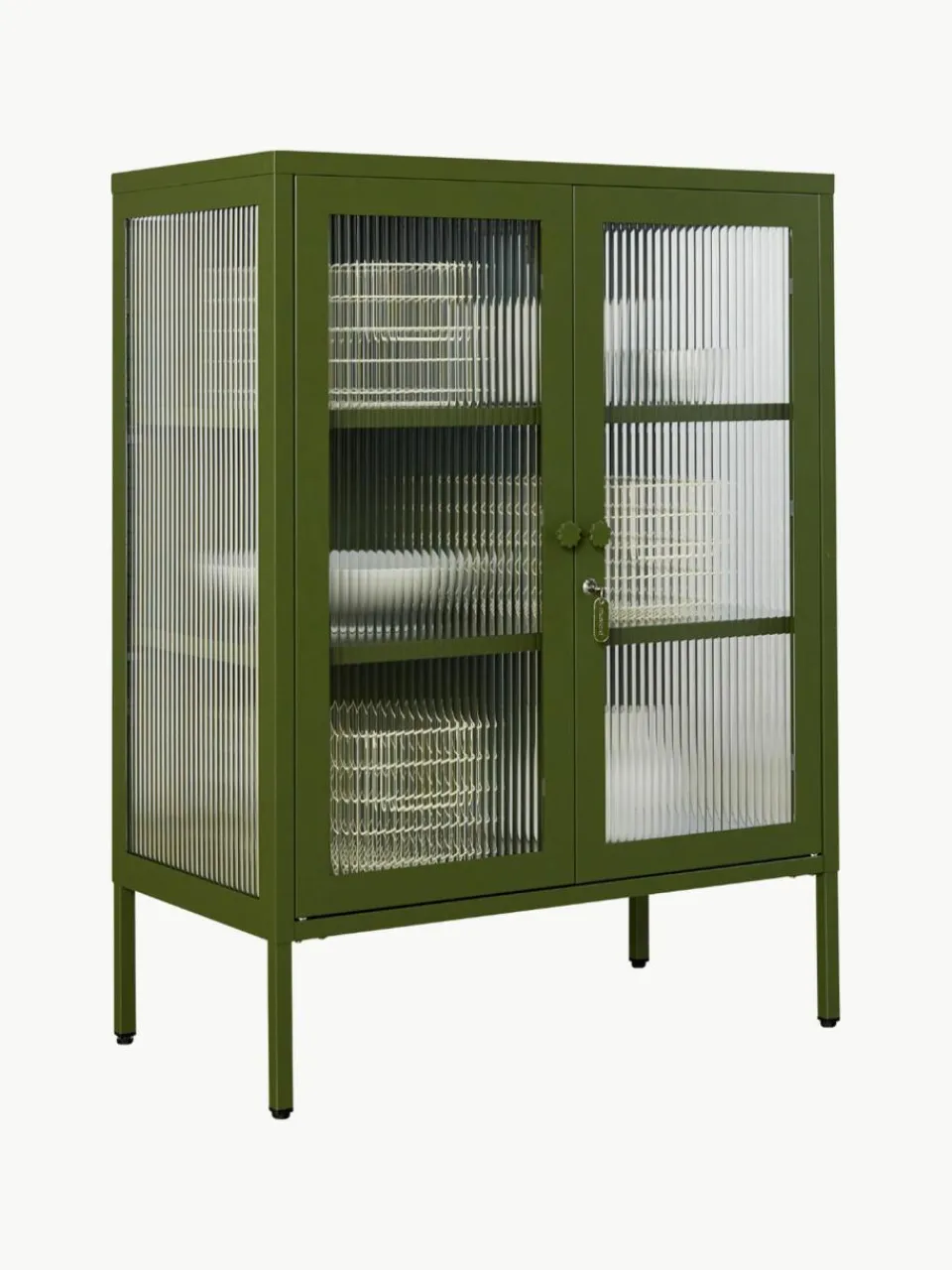 Mustard Made Metall-Vitrine The Mixer mit geriffeltem Glas