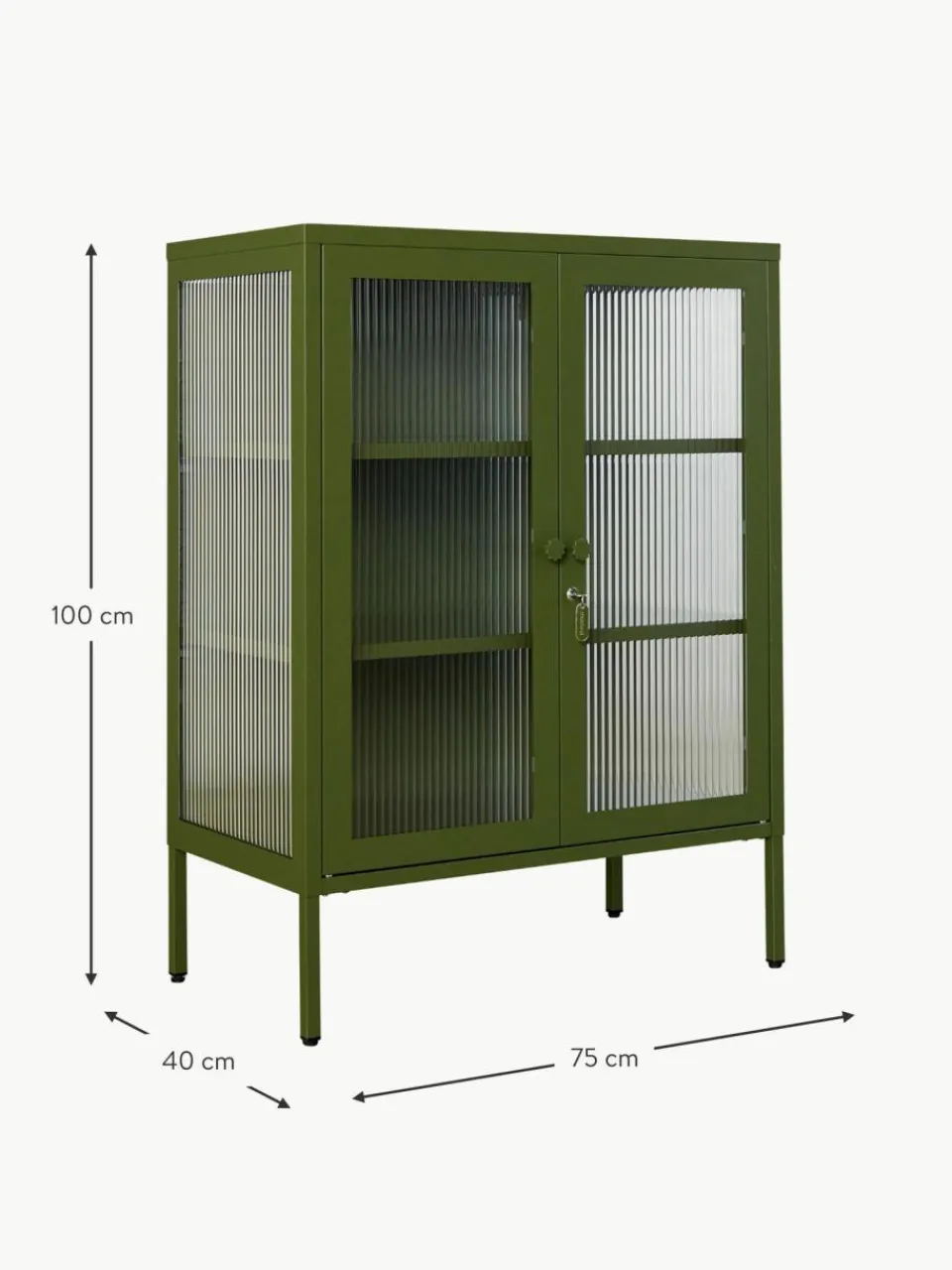 Mustard Made Metall-Vitrine The Mixer mit geriffeltem Glas