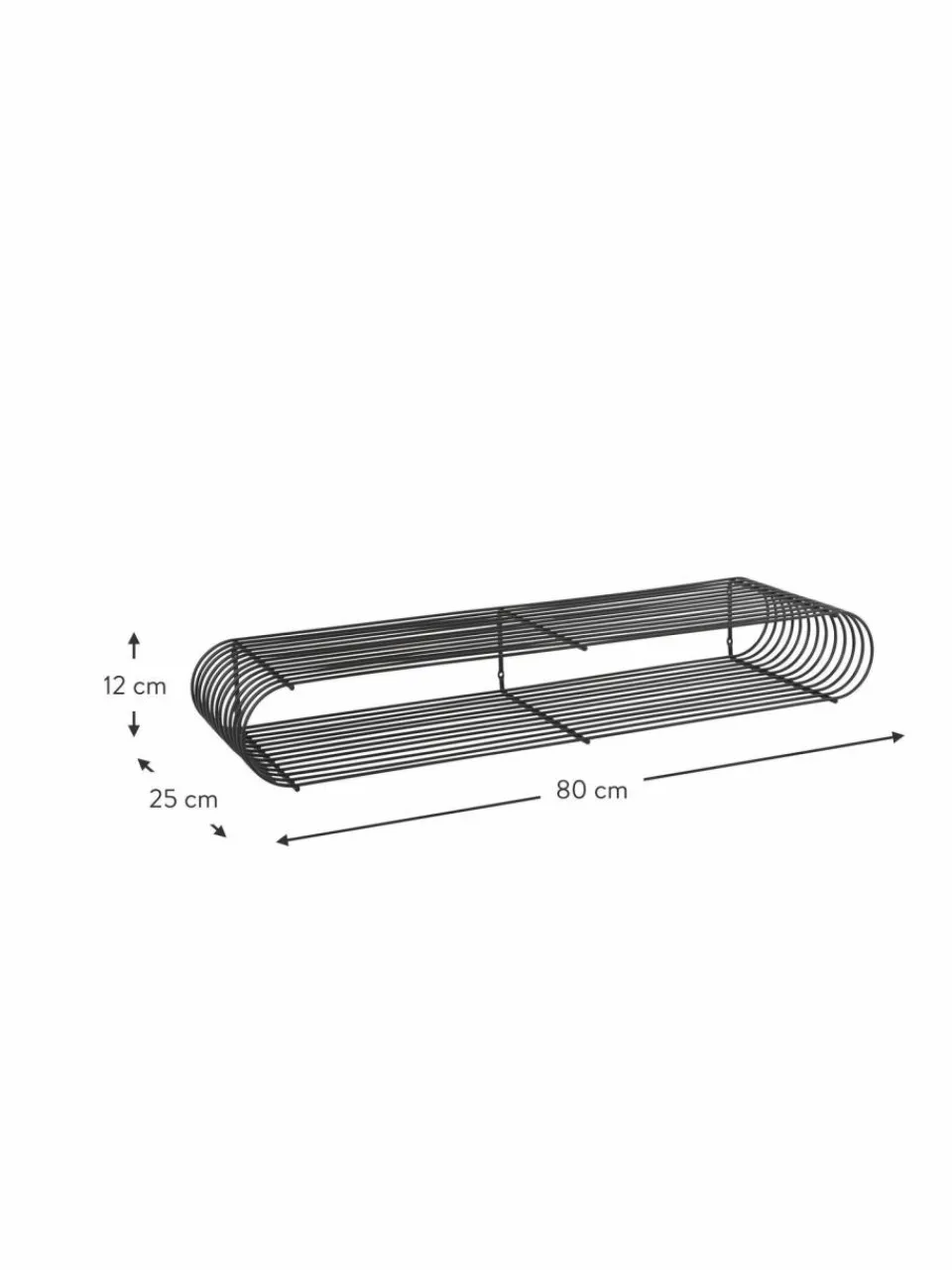 Aytm Metall-Wandregal Curva, B 80 cm