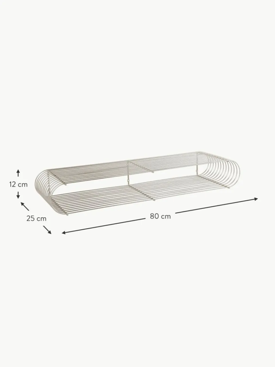 Aytm Metall-Wandregal Curva, B 80 cm