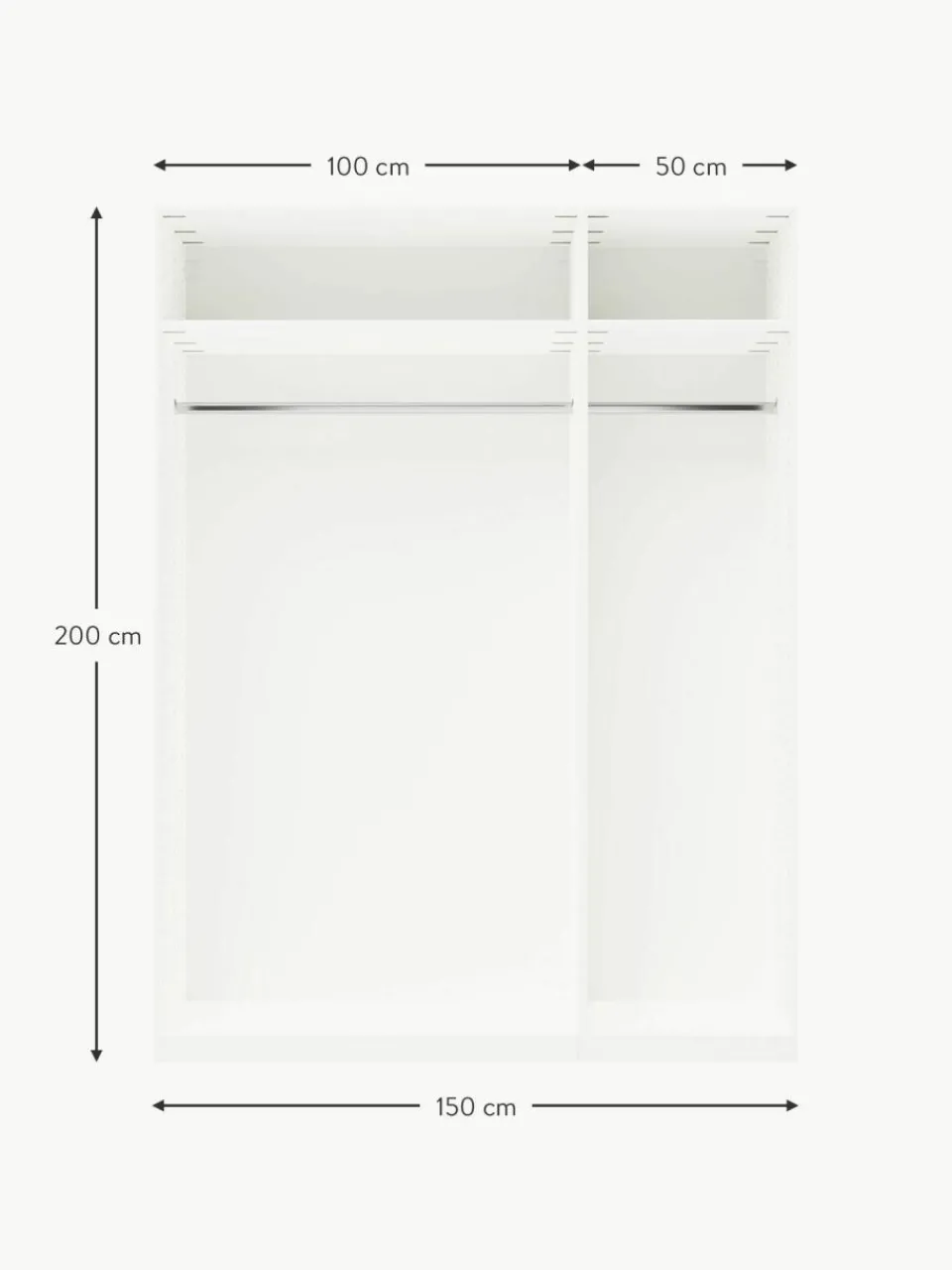 Westwing Collection Modularer Drehtürenschrank Leon, 150 cm Breite, mehrere Varianten