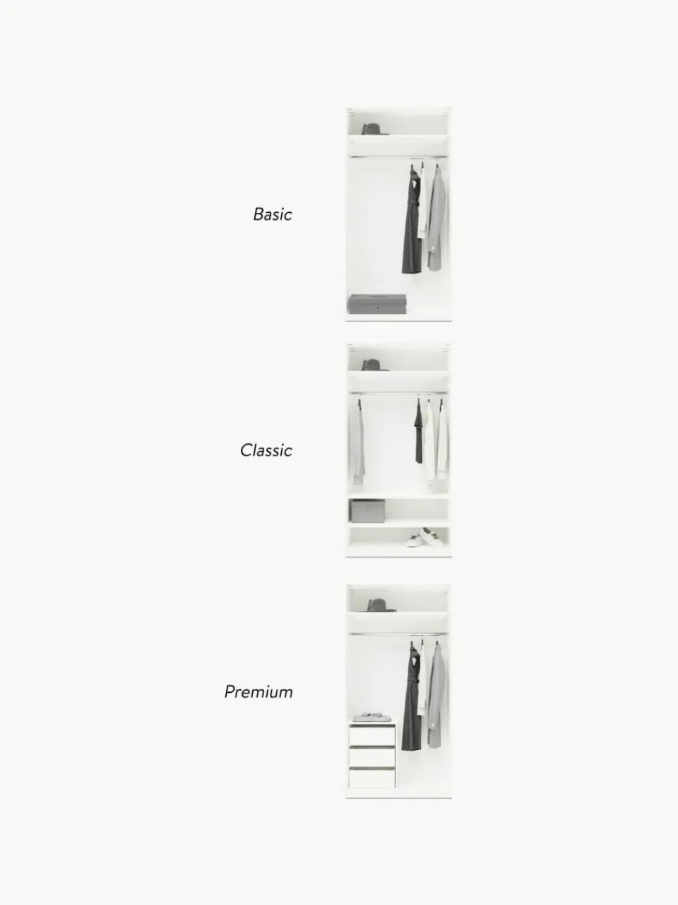 Westwing Collection Modularer Drehtürenschrank Charlotte, 100 cm Breite, mehrere Varianten