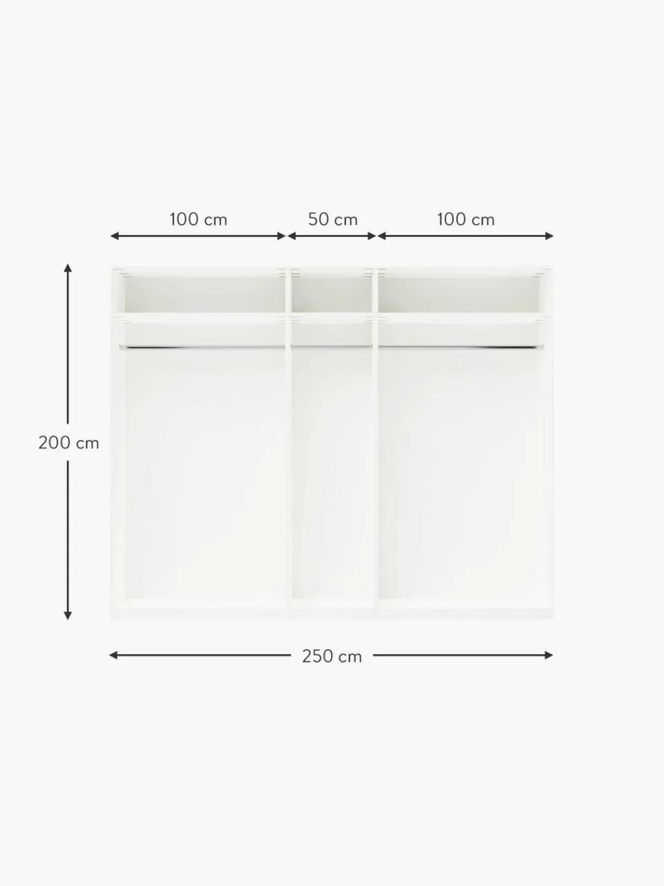 Westwing Collection Modularer Drehtürenschrank Leon, 250 cm Breite, mehrere Varianten