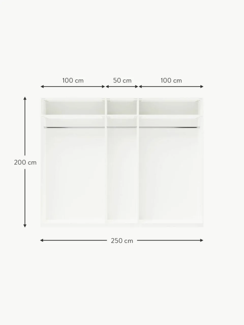 Westwing Collection Modularer Drehtürenschrank Charlotte, 250 cm Breite, mehrere Varianten