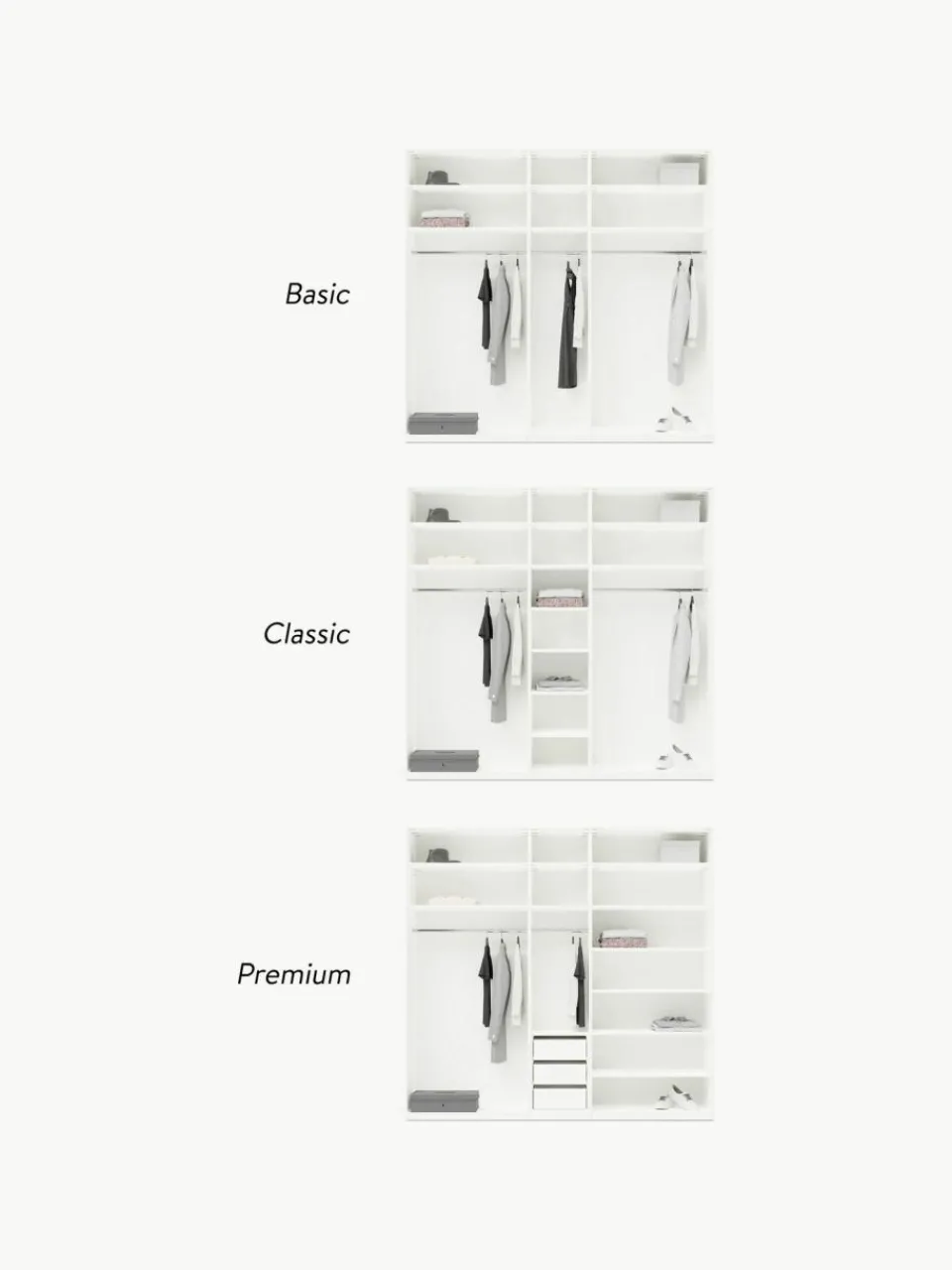 Westwing Collection Modularer Drehtürenschrank Charlotte, 250 cm Breite, mehrere Varianten