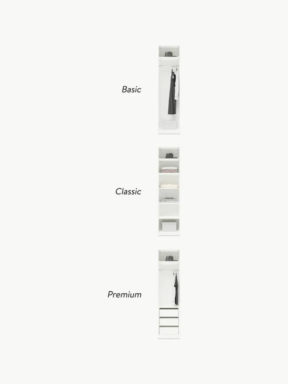 Westwing Collection Modularer Drehtürenschrank Charlotte, 50 cm Breite, mehrere Varianten