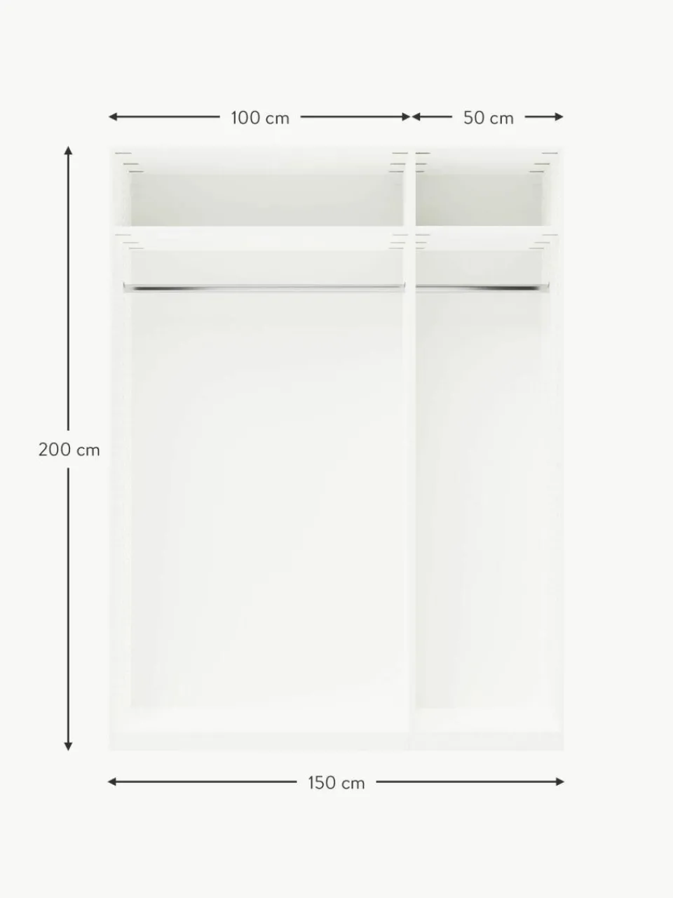 Westwing Collection Modularer Drehtürenschrank Charlotte, 150 cm Breite, mehrere Varianten