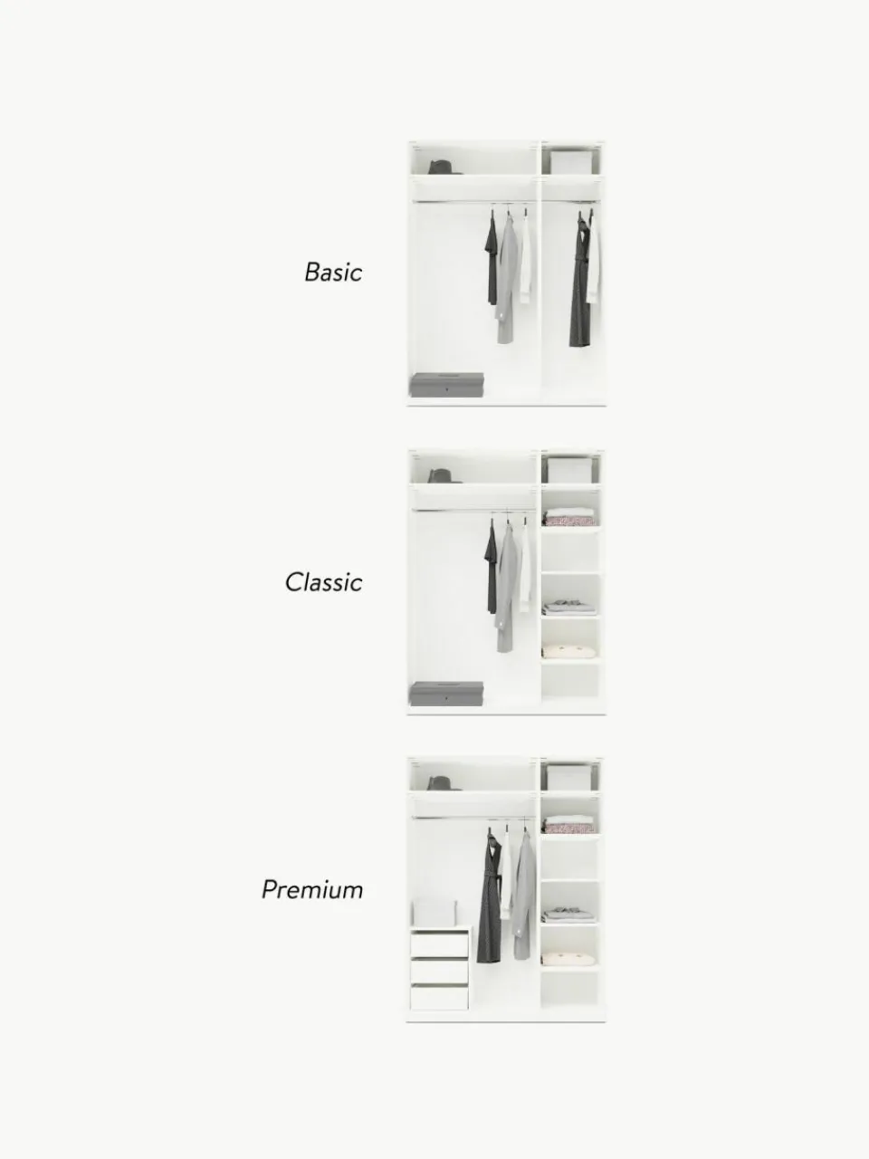 Westwing Collection Modularer Drehtürenschrank Charlotte, 150 cm Breite, mehrere Varianten