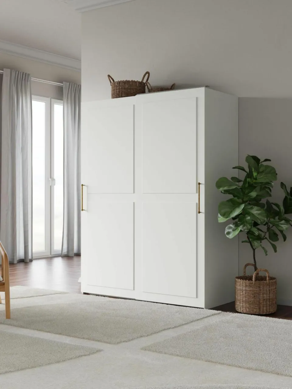 Westwing Collection Modularer Schwebetürenschrank Charlotte, 150 cm Breite, mehrere Varianten