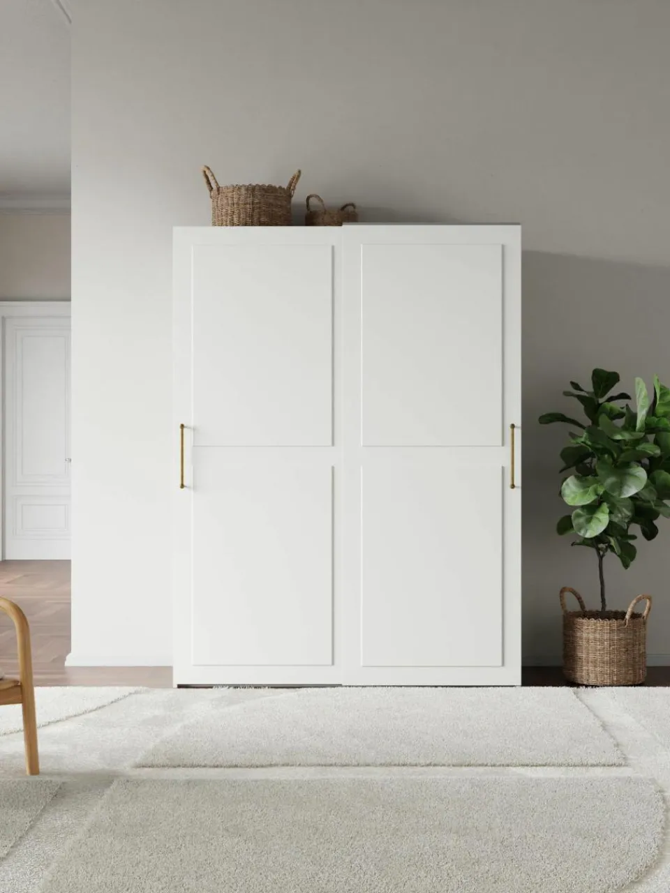 Westwing Collection Modularer Schwebetürenschrank Charlotte, 150 cm Breite, mehrere Varianten