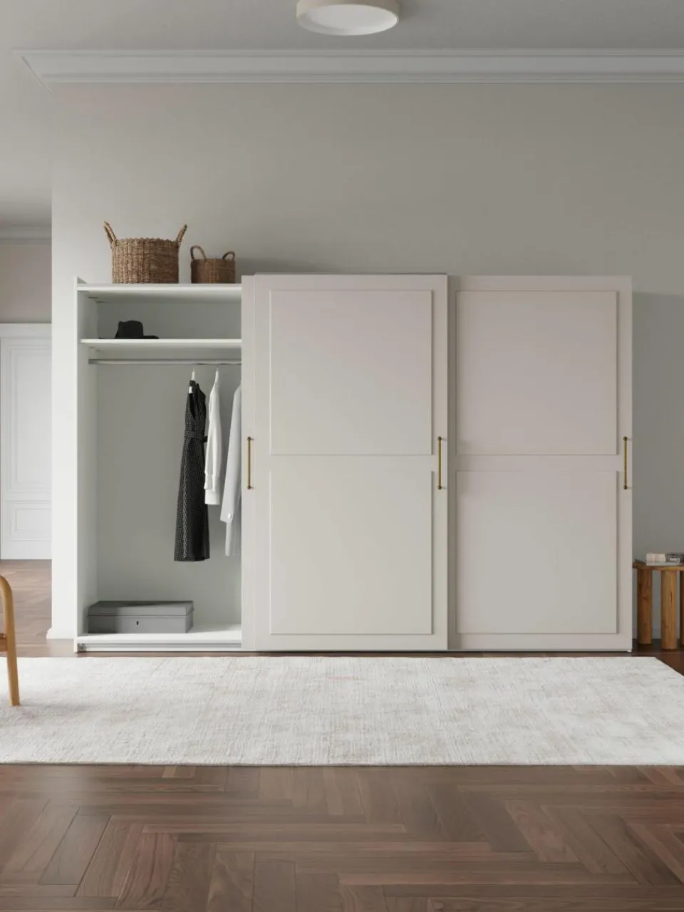 Westwing Collection Modularer Schwebetürenschrank Charlotte, 300 cm Breite, mehrere Varianten