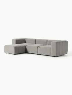Westwing Collection Modulares Bouclé-Sofa Lena (4-Sitzer) mit Hocker (links/rechts)