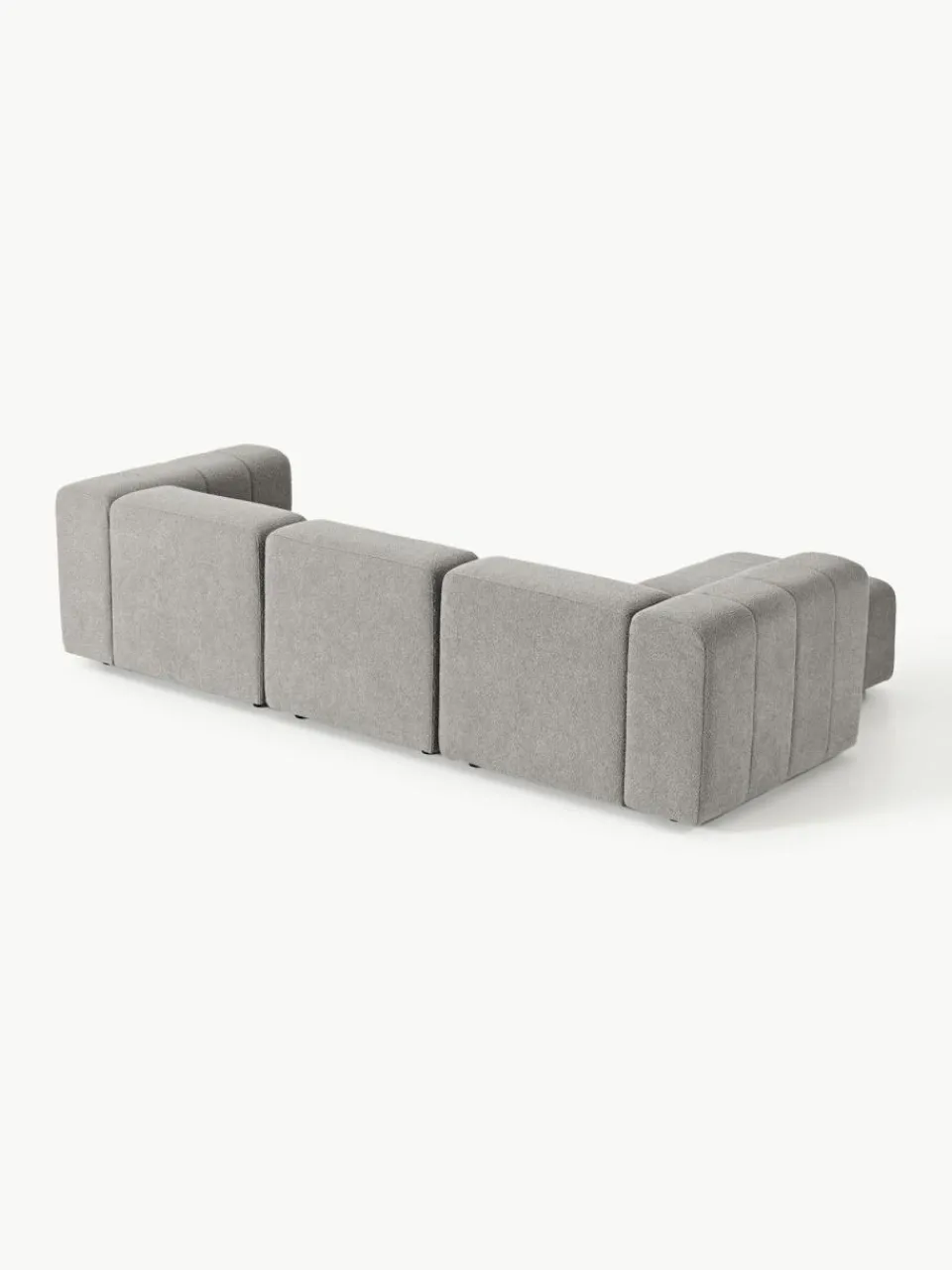 Westwing Collection Modulares Bouclé-Sofa Lena (4-Sitzer) mit Hocker (links/rechts)