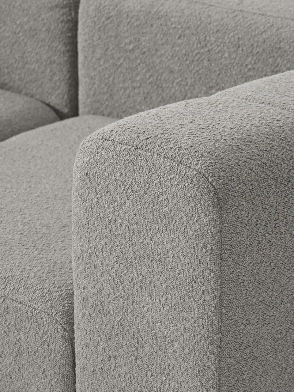 Westwing Collection Modulares Bouclé-Sofa Lena (4-Sitzer) mit Hocker (links/rechts)