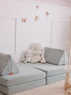 Kinder Funzy Modulares Kinder-Spielsofa Mila aus Samt, handgefertigt