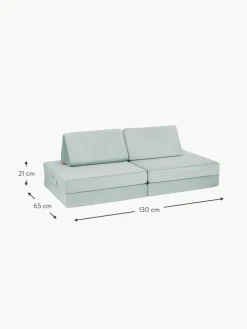 Kinder Funzy Modulares Kinder-Spielsofa Mila aus Samt, handgefertigt