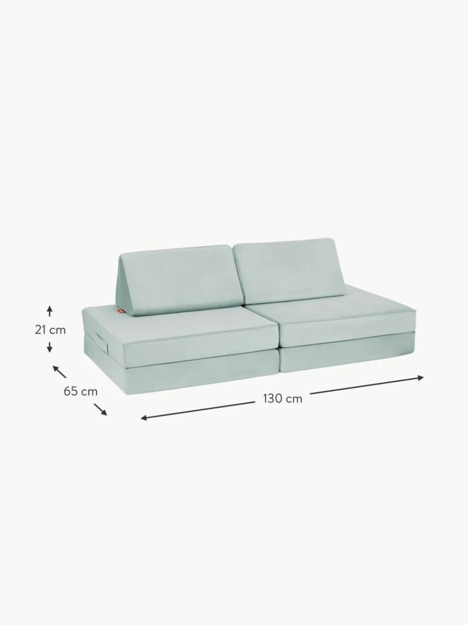 Kinder Funzy Modulares Kinder-Spielsofa Mila aus Samt, handgefertigt
