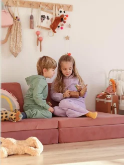Kinder Funzy Modulares Kinder-Spielsofa Mila aus Samt, handgefertigt