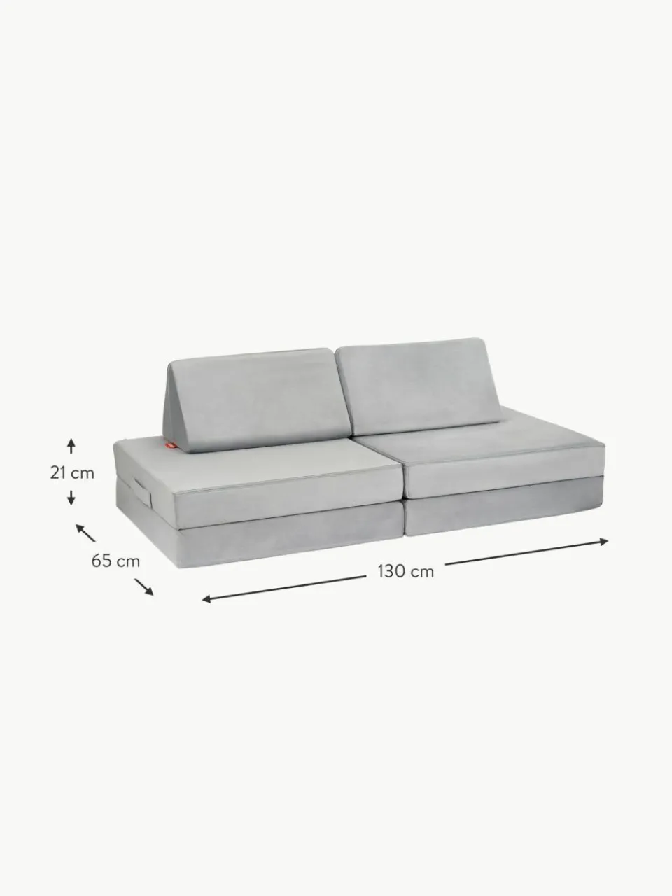 Kinder Funzy Modulares Kinder-Spielsofa Mila aus Samt, handgefertigt