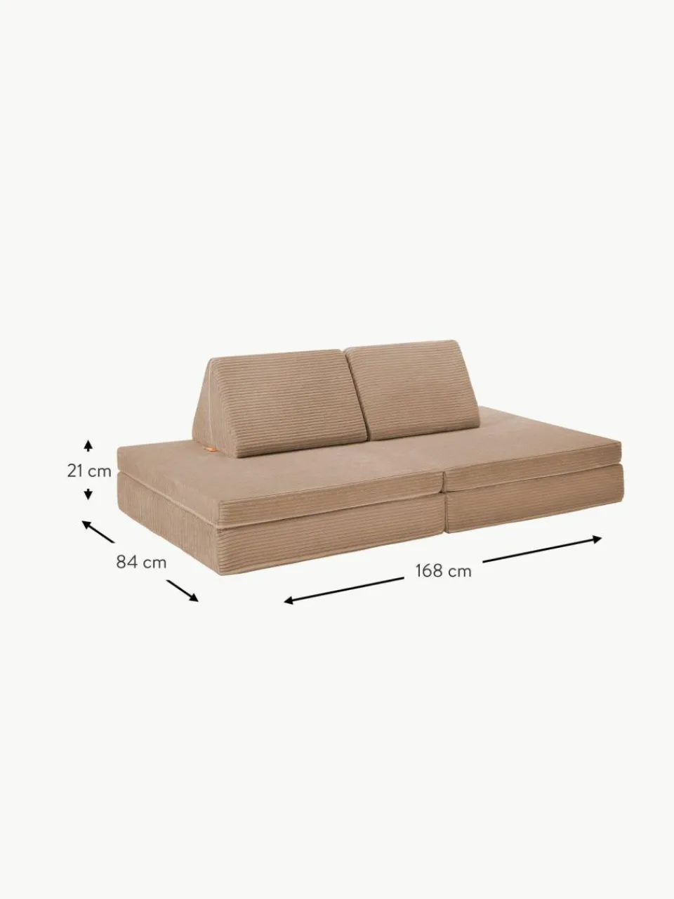 Kinder Funzy Modulares Kinder-Spielsofa Mila aus Cord, handgefertigt