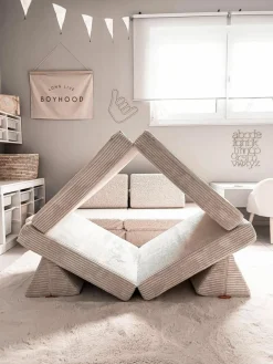 Kinder Funzy Modulares Kinder-Spielsofa Mila aus Cord, handgefertigt