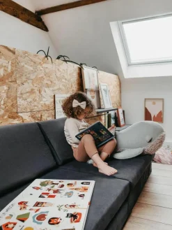 Kinder Funzy Modulares Kinder-Spielsofa Mila aus Samt, handgefertigt