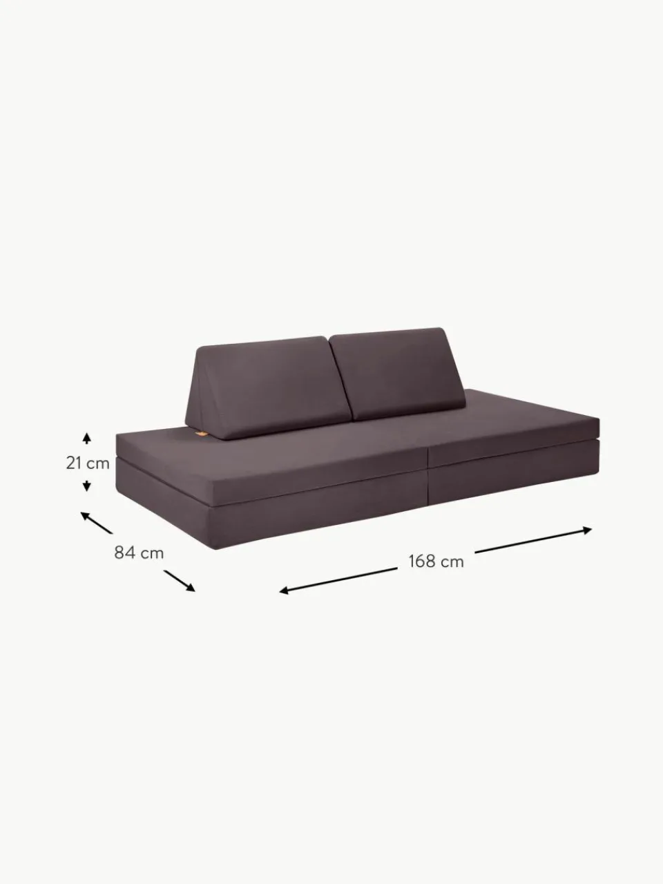 Kinder Funzy Modulares Kinder-Spielsofa Mila aus Samt, handgefertigt