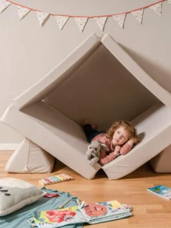 Kinder Funzy Modulares Kinder-Spielsofa Mila aus Samt, handgefertigt