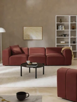 Westwing Collection Modulares Samt-Sofa Lena (4-Sitzer)