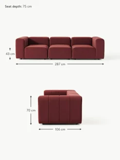 Westwing Collection Modulares Samt-Sofa Lena (4-Sitzer)