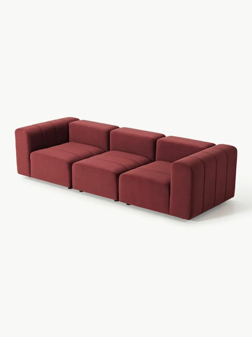 Westwing Collection Modulares Samt-Sofa Lena (4-Sitzer)
