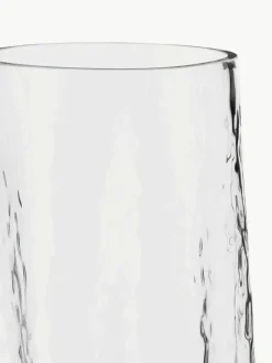 Cooee Design Mundgeblasene Glas-Vase Gry mit strukturierter Oberfläche, H 30 cm