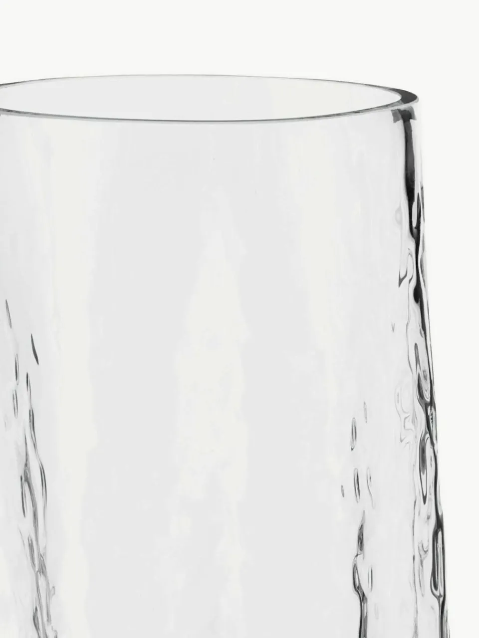 Cooee Design Mundgeblasene Glas-Vase Gry mit strukturierter Oberfläche, H 30 cm