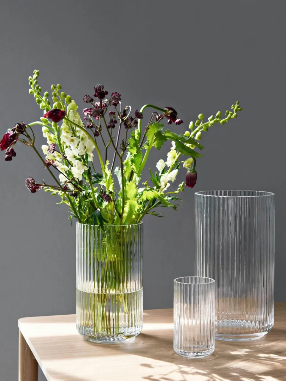 Lyngby Porcelaen Mundgeblasene Vase Lyngby, H 25 cm