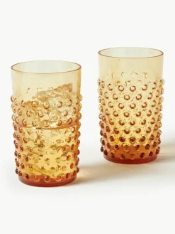 Anna von Lipa Mundgeblasene Wassergläser Hobnail, 6 Stück