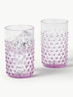 Anna von Lipa Mundgeblasene Wassergläser Hobnail, 6 Stück