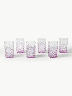 Anna von Lipa Mundgeblasene Wassergläser Hobnail, 6 Stück