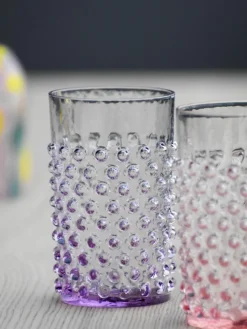 Anna von Lipa Mundgeblasene Wassergläser Hobnail, 6 Stück