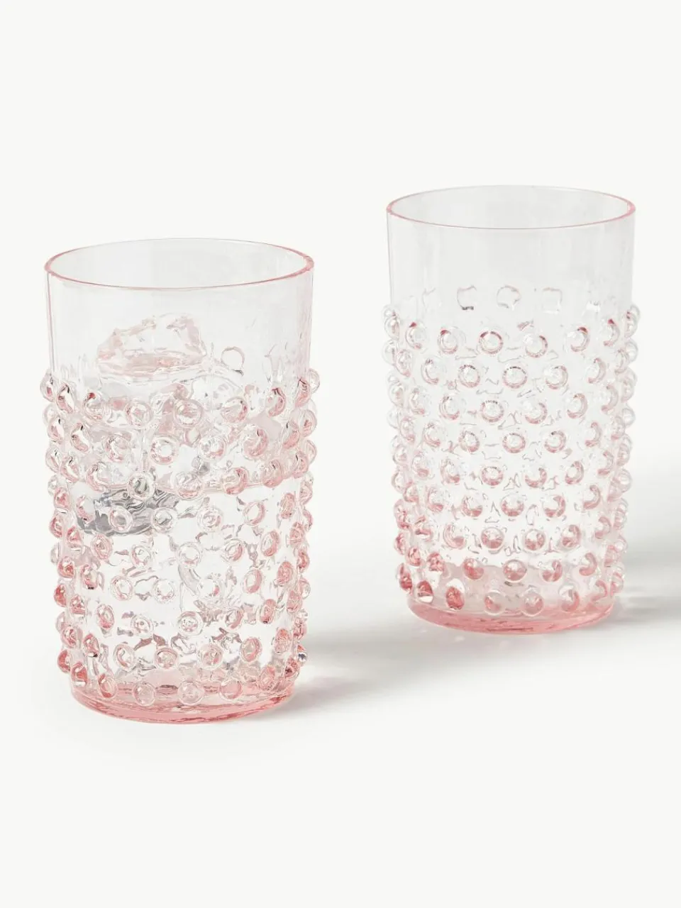 Anna von Lipa Mundgeblasene Wassergläser Hobnail, 6 Stück
