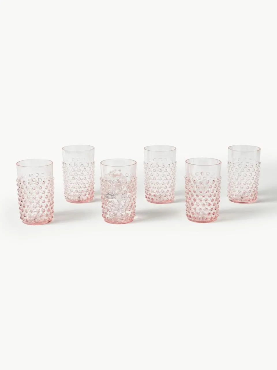 Anna von Lipa Mundgeblasene Wassergläser Hobnail, 6 Stück