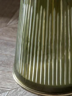 Westwing Mundgeblasener Glas-Beistelltisch Seville mit Marmor-Tischplatte, rund