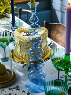 Anna + Nina Mundgeblasener Kerzenhalter Balloon aus Borosilikatglas