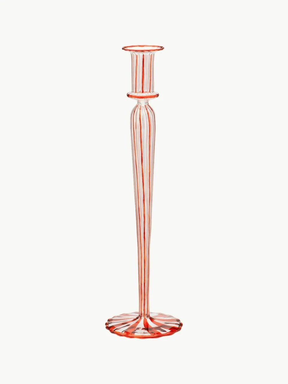 Anna + Nina Mundgeblasener Kerzenhalter Candy Cane
