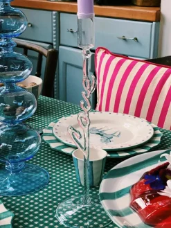 Anna + Nina Mundgeblasener Kerzenhalter Love aus Borosilikatglas
