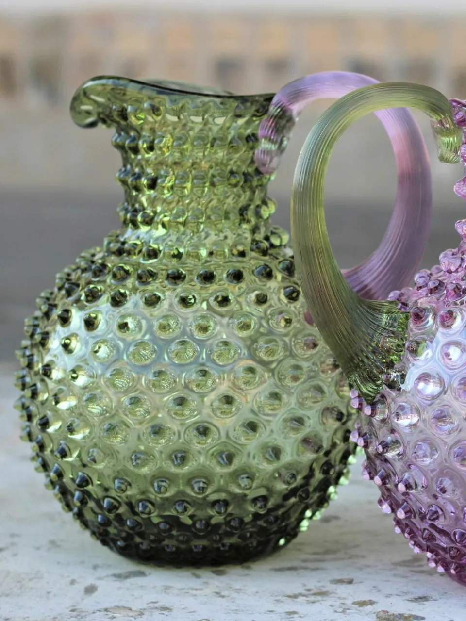 Anna von Lipa Mundgeblasener Krug Hobnail, 2 L