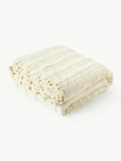 Westwing Collection Musselin-Tagesdecke Bethany mit Fransen